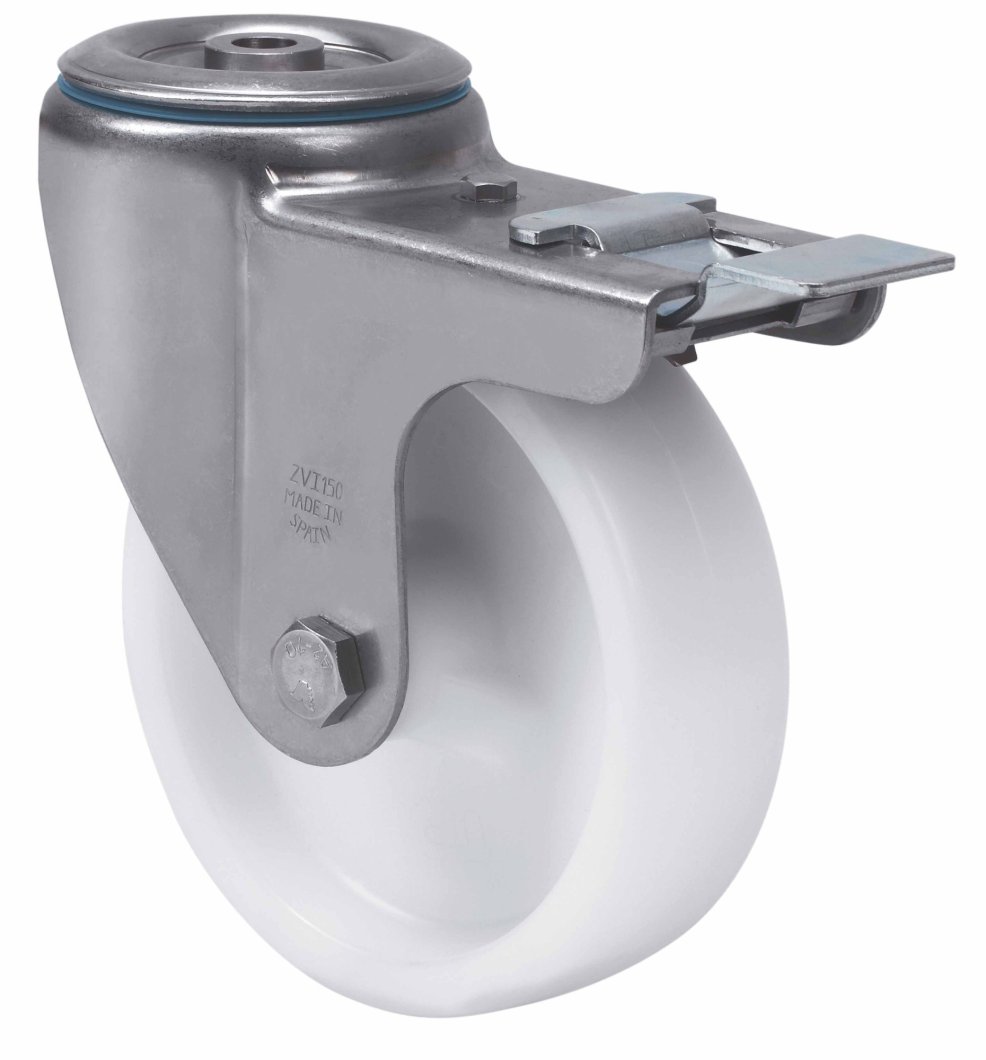 SERIE ZVI INOX-UT, Giratorio/Agujero pasante/Freno Rueda y Soporte
