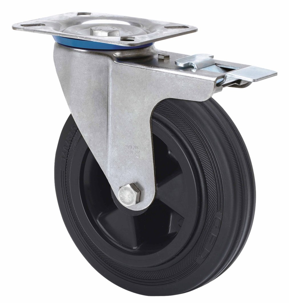 SERIE ZVI INOX-PS, Giratorio/Platina/Freno Rueda y Soporte