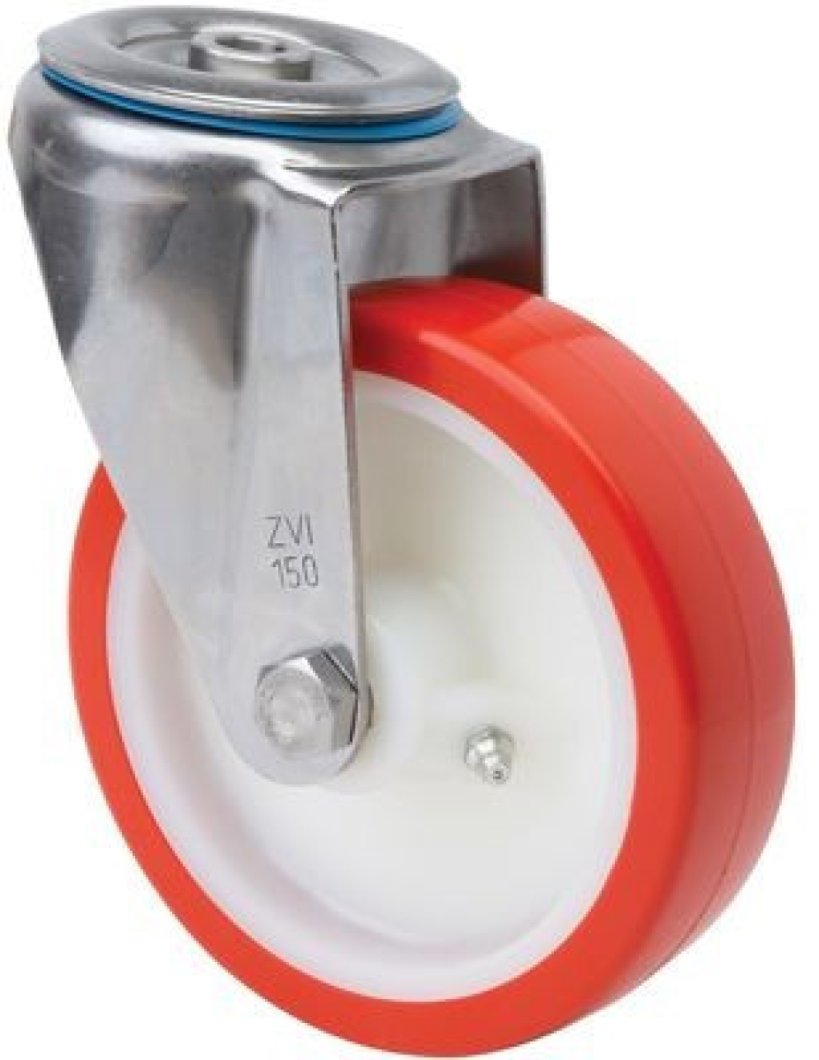 SERIE ZVI INOX-PO, Giratorio/Agujero pasante/Sin Freno