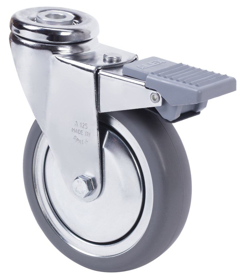 SERIE A-CB, Giratorio/Agujero pasante/Freno Rueda y Soporte