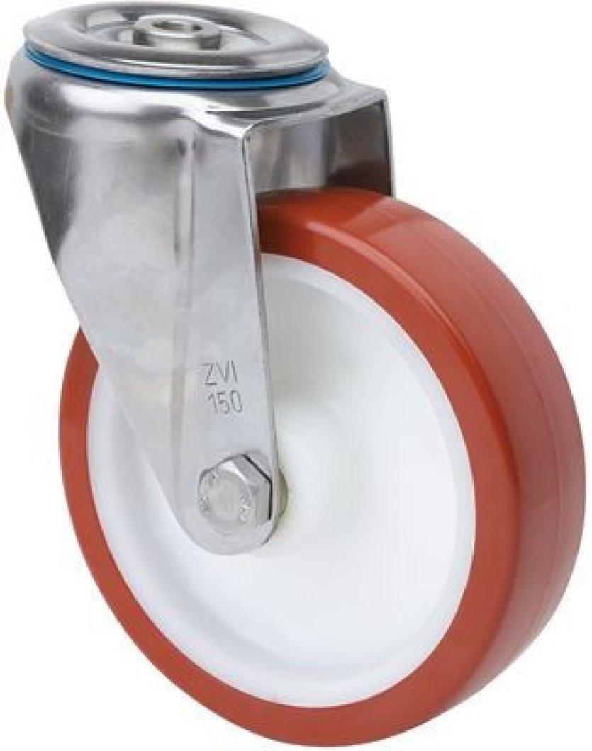 SERIE ZVI INOX-POL, Giratorio/Agujero pasante/Sin Freno