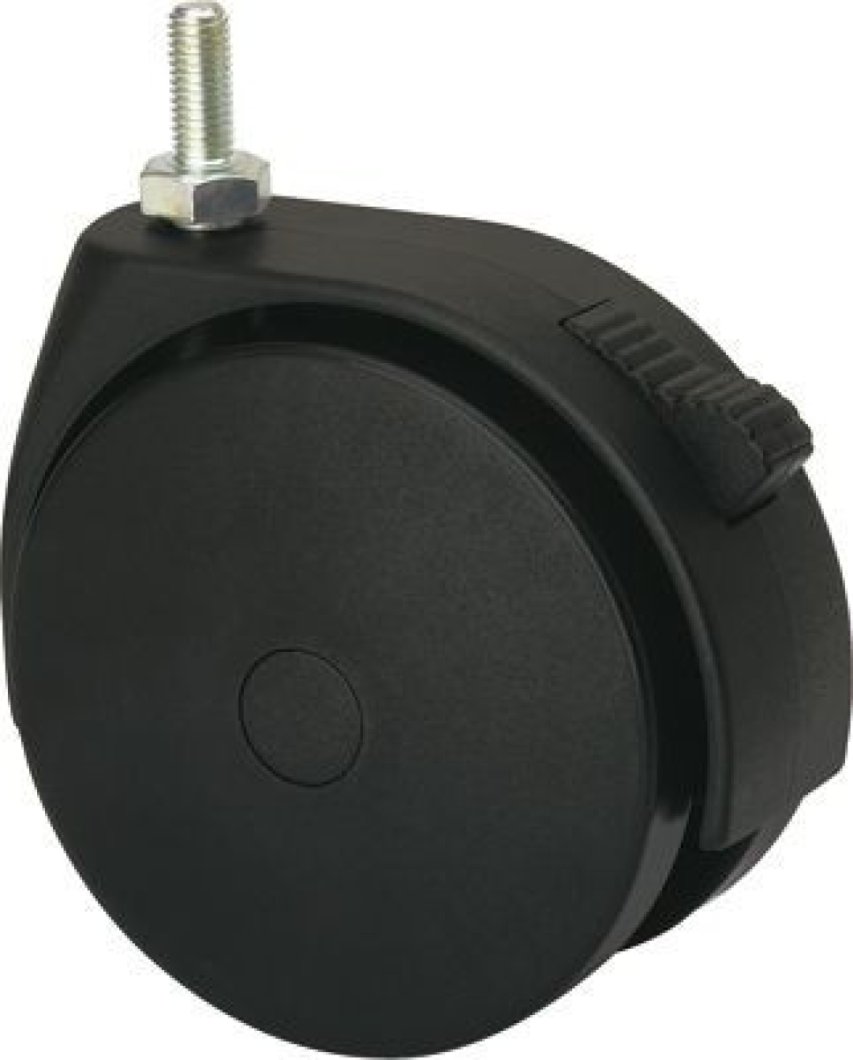 SERIE DKG-DKG Negro, Giratorio/Espiga roscada/Freno Rueda