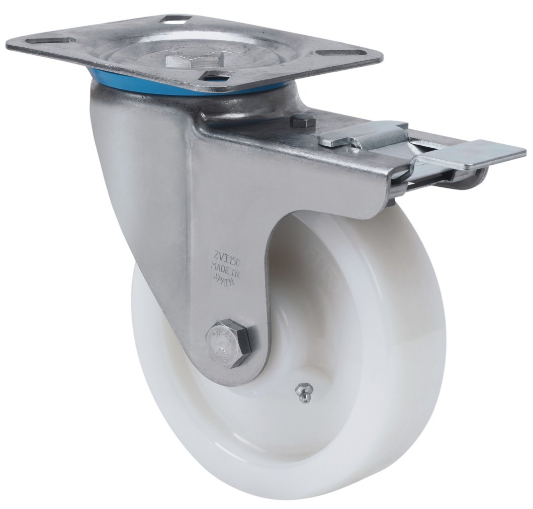 SERIE ZVI INOX-FT, Giratorio/Platina/Freno Rueda y Soporte