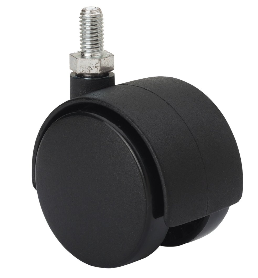 SERIE DK-DK Negro, Giratorio/Espiga roscada/Sin Freno