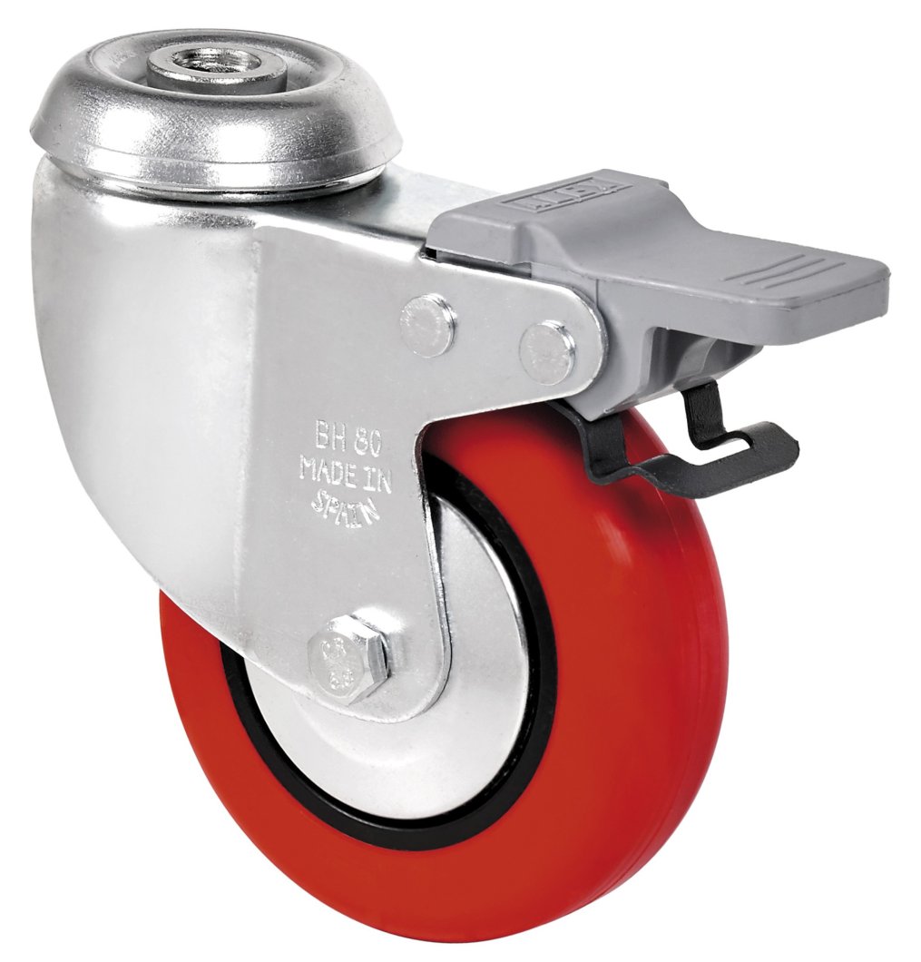 SERIE BH-PPI, Giratorio/Agujero pasante/Freno Rueda y Soporte