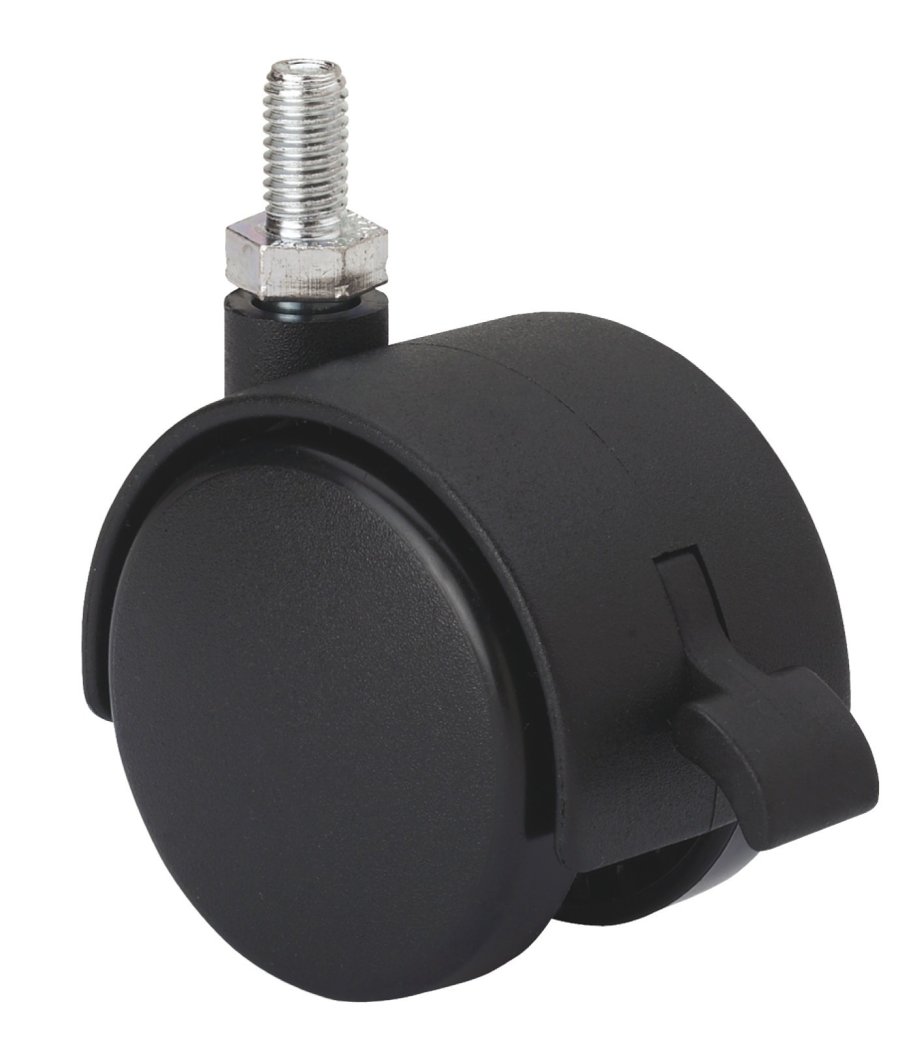 SERIE DK-DK Negro, Giratorio/Espiga roscada/Freno Rueda