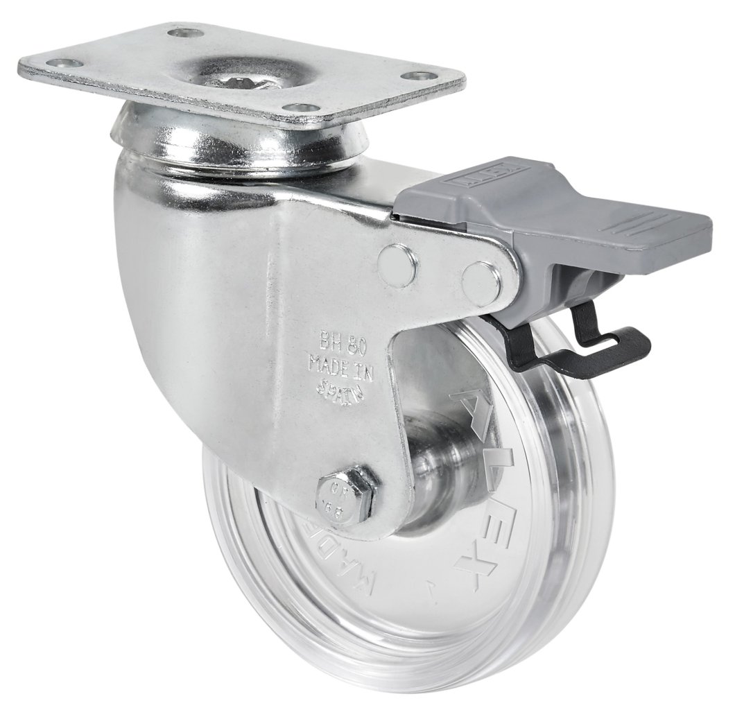 SERIE BH-SLC Cromado, Giratorio/Platina/Freno Rueda y Soporte