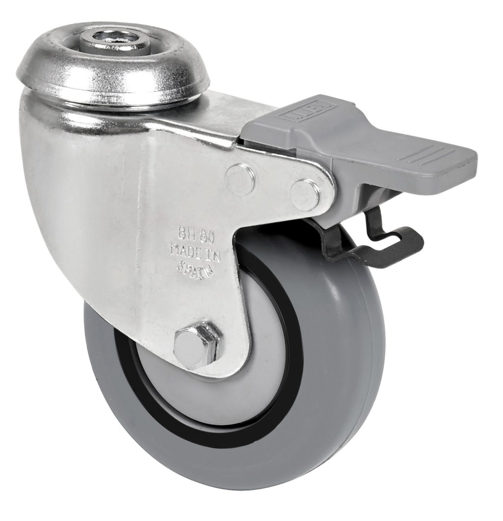 SERIE BH-PGIB, Giratorio/Agujero pasante/Freno Rueda y Soporte