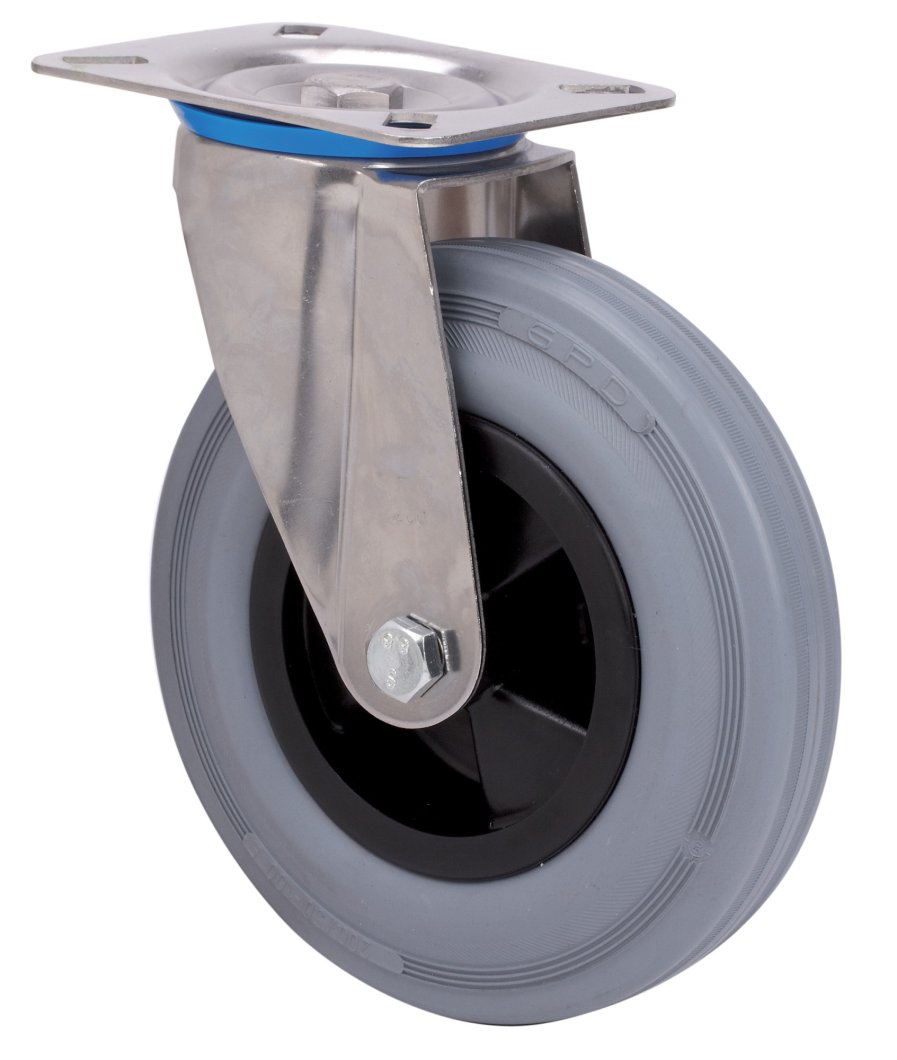 SERIE ZVI INOX-PS Gris, Giratorio/Platina/Sin Freno