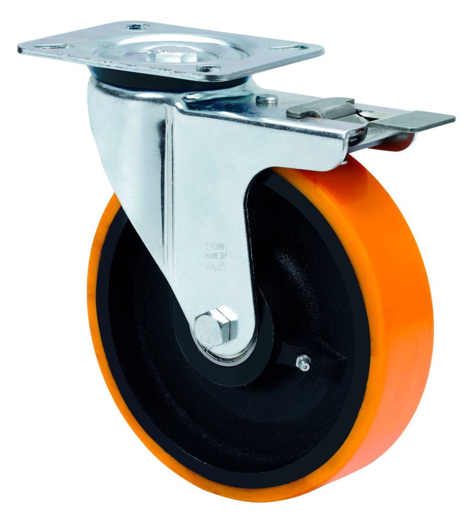 SERIE ZVR-HU, Giratorio/Platina/Freno Rueda y Soporte