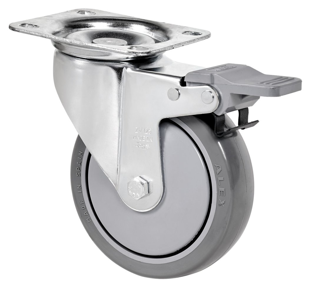 SERIE ZV-PGAIB, Giratorio/Platina/Freno Rueda y Soporte