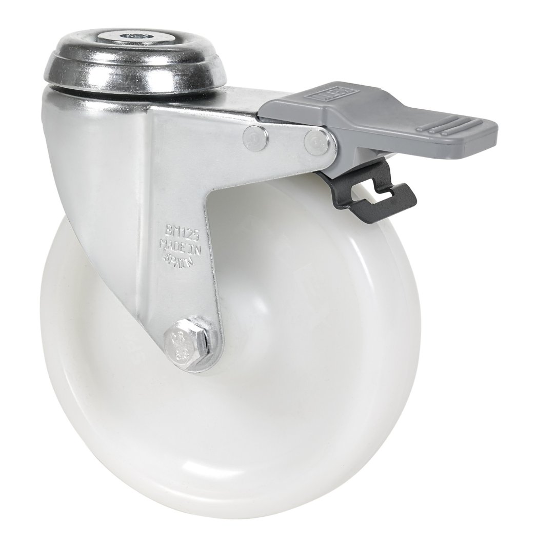 SERIE BHA-UT, Giratorio/Agujero pasante/Freno Rueda y Soporte