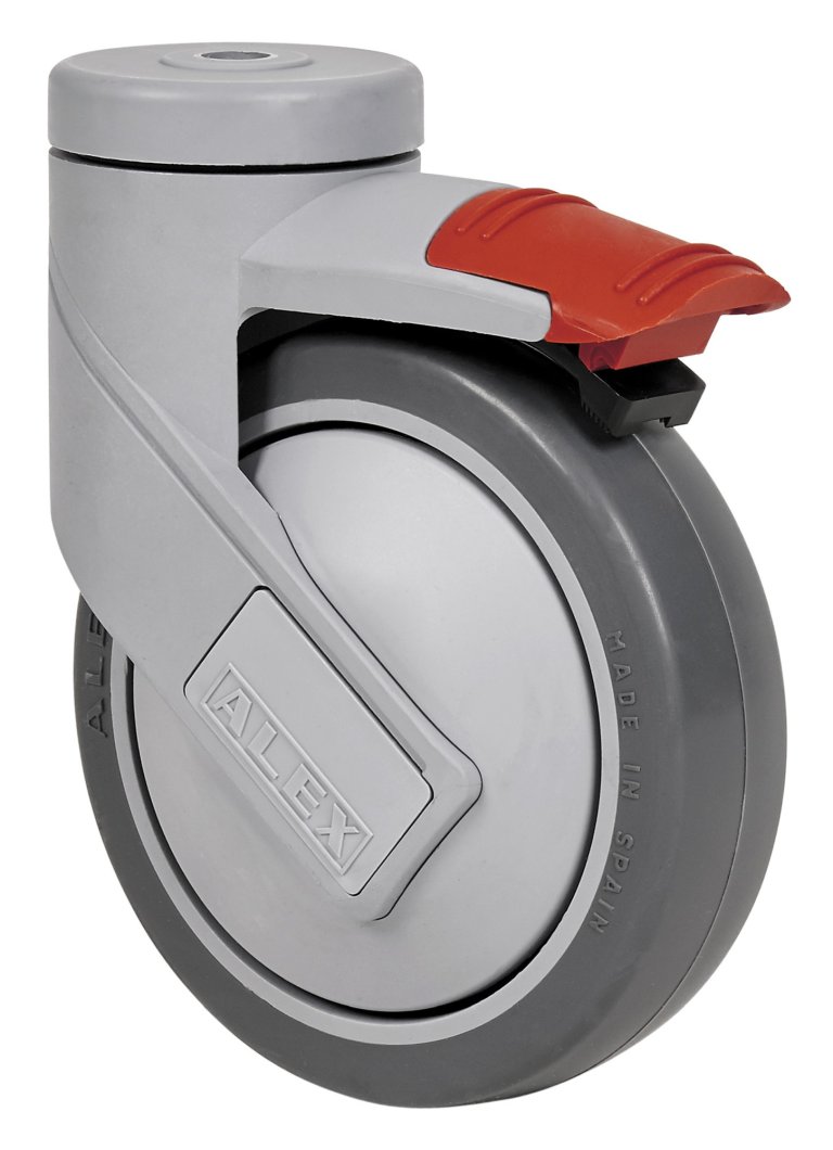 SERIE HC-PGAIB, Giratorio/Agujero pasante/Freno Rueda y Soporte